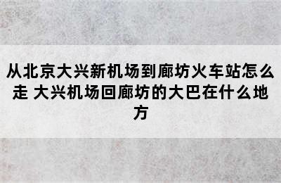 从北京大兴新机场到廊坊火车站怎么走 大兴机场回廊坊的大巴在什么地方